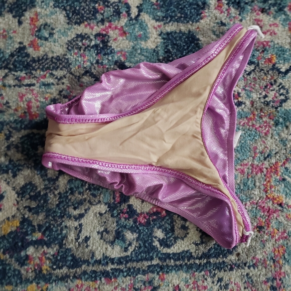 VNTG Metalic Purple Bikini Bottoms - Picture 3 of 4
